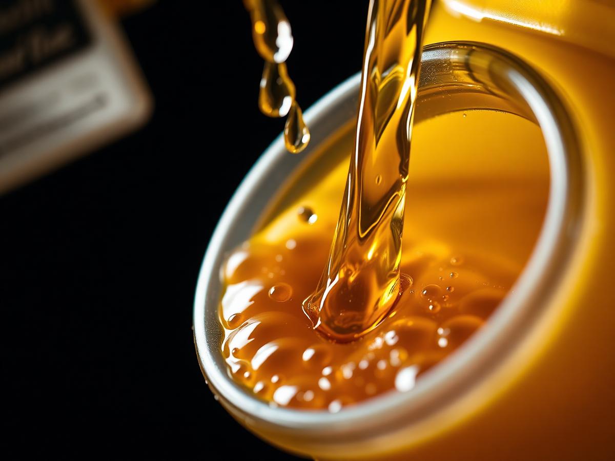 Refined fuel being poured